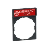 Harmony XB4 - legend holder 30 x 40 mm with legend 8 x 27 mm with marking EMERGENCY STOP - Schneider Accessories
